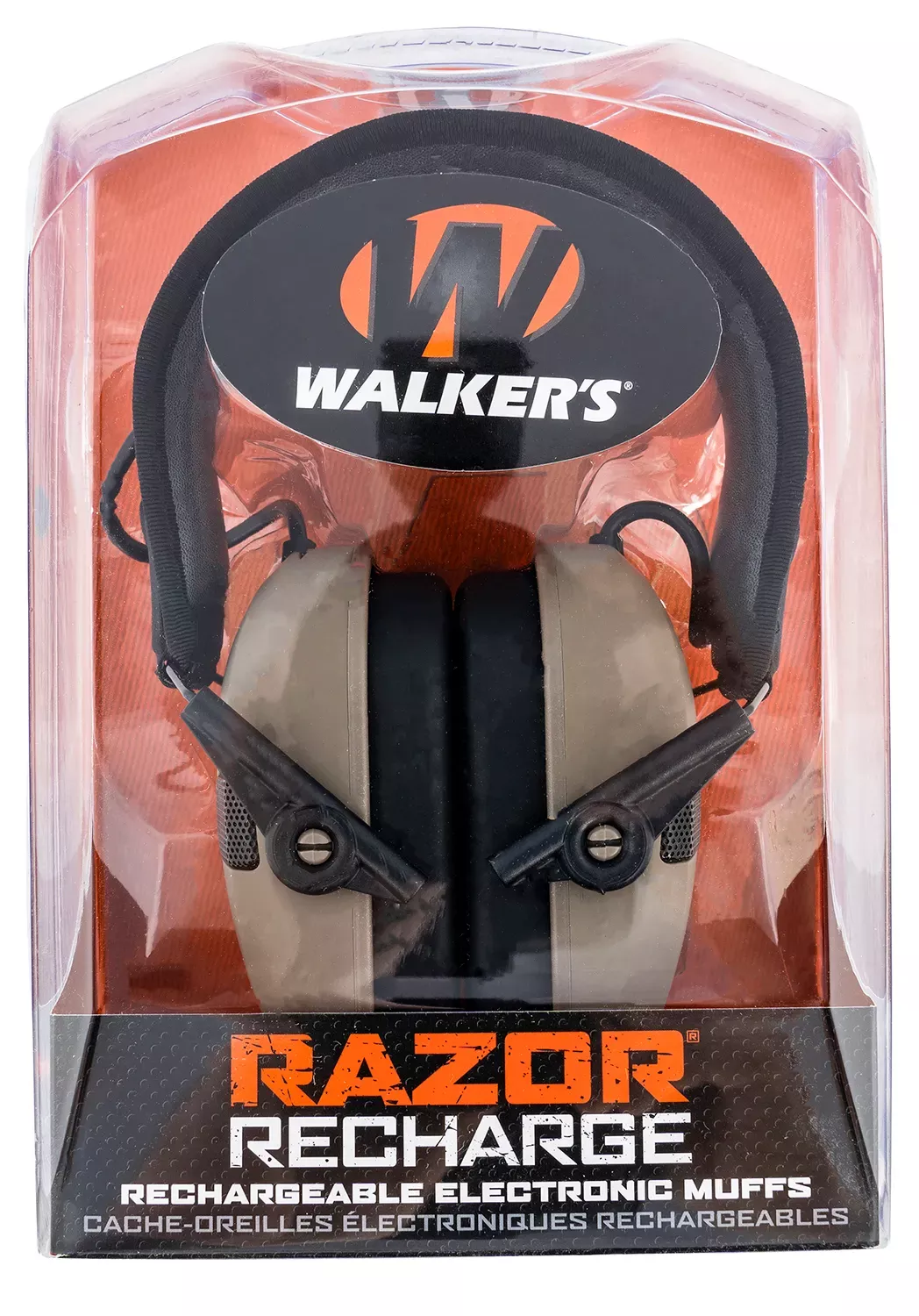 Walker'sRazor Rechargeable Muff 21 dB Over the Head Polymer Flat Dark Earth Ear Cups