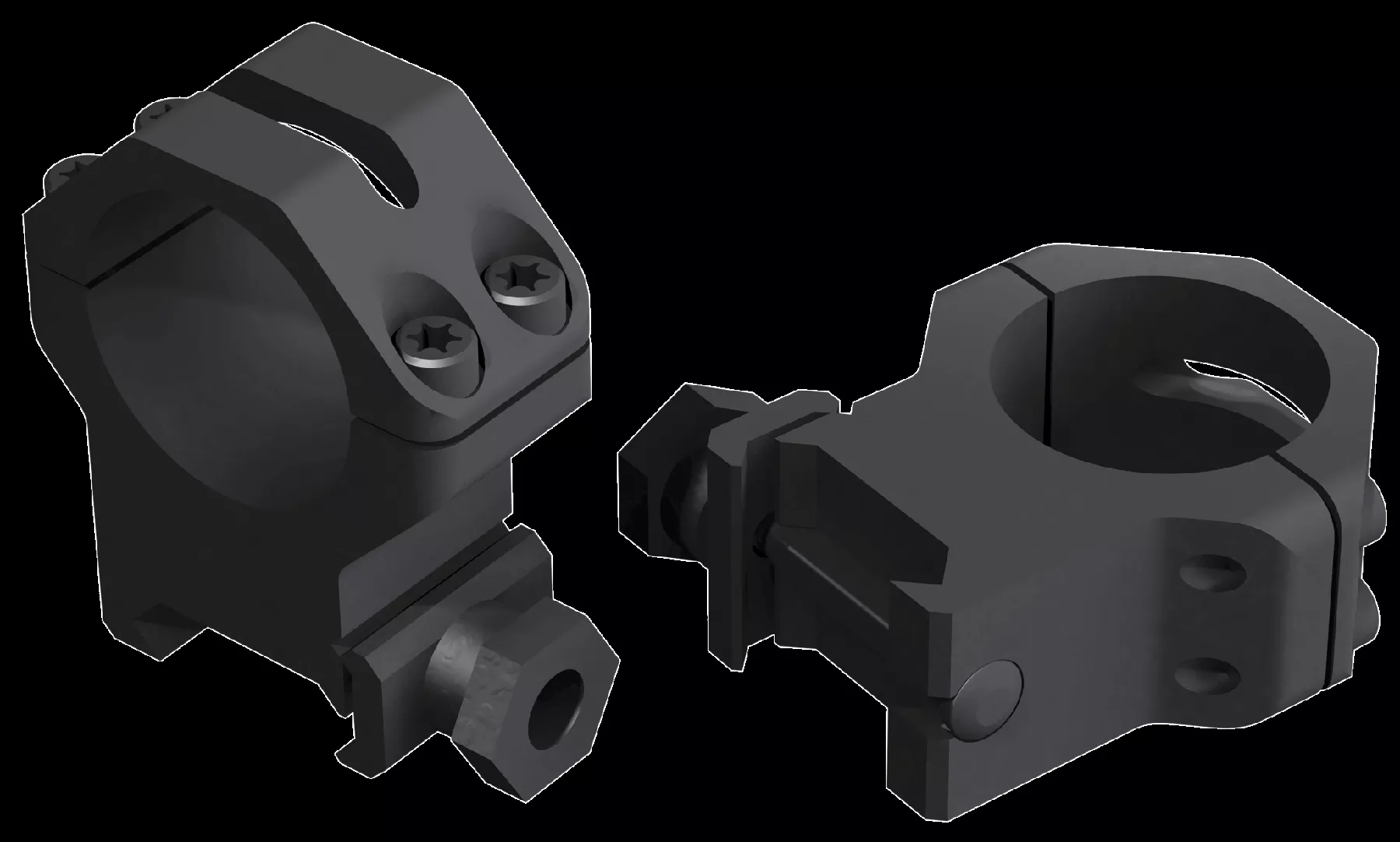 Weaver Mounts 48362 Four Hole Skeleton Scope Ring Set For Rifle Picatinny/Weaver Extra High 1" Tube Black Anodized Aluminum
