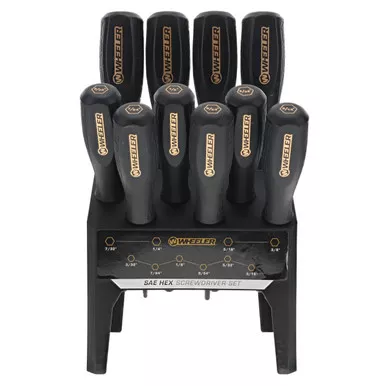 Wheeler 10 Piece SAE Hex Benchtop Screwdriver Set