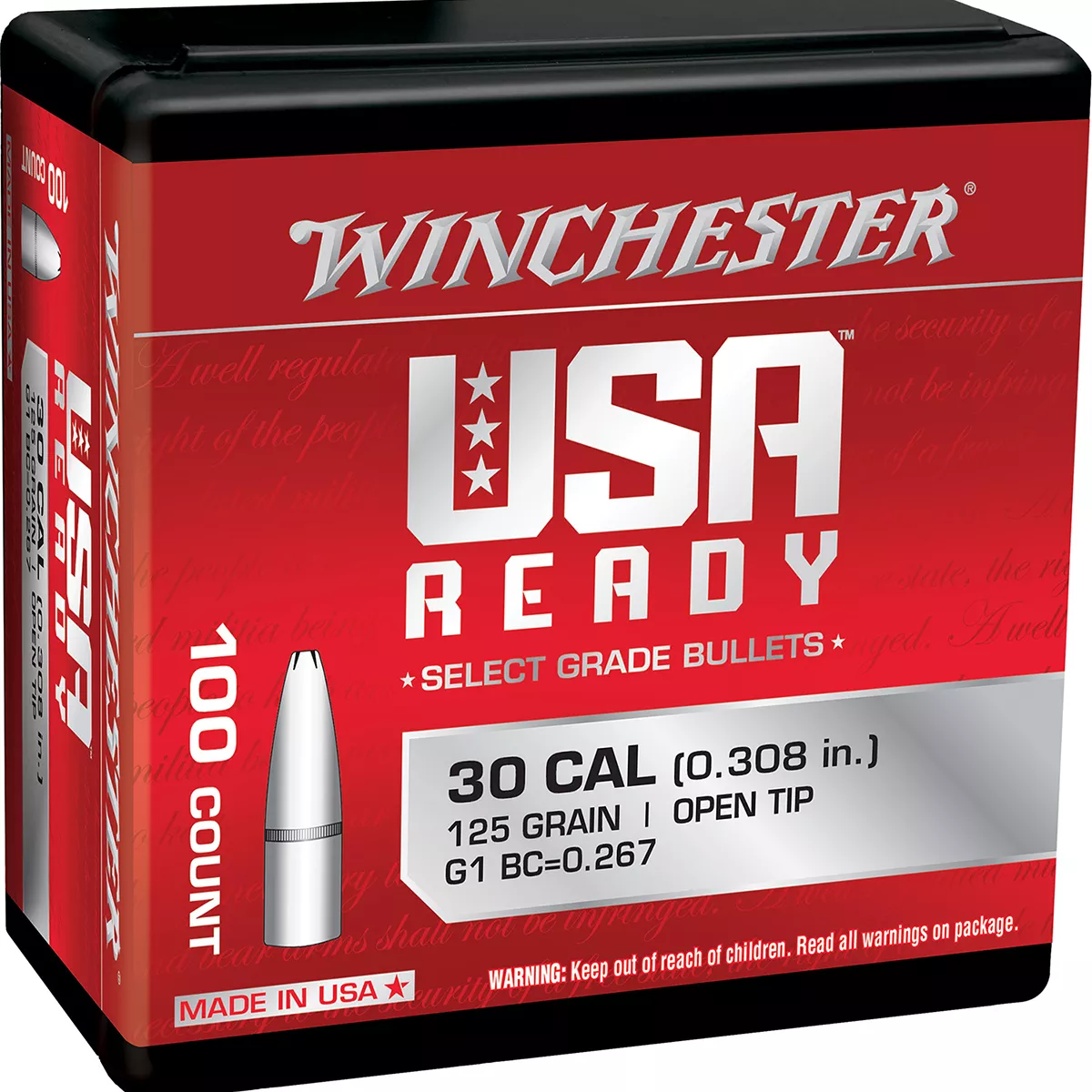 Winchester Ammo 308 Win 125 Gr Open Tip 100/Box