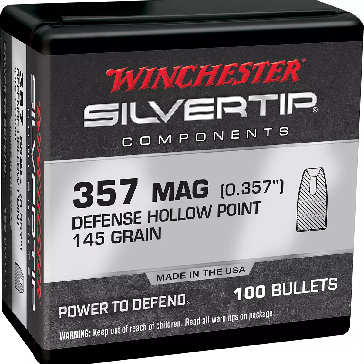 Winchester Ammo 357 Mag 145 Gr Silvertip Hollow Point 100/Box