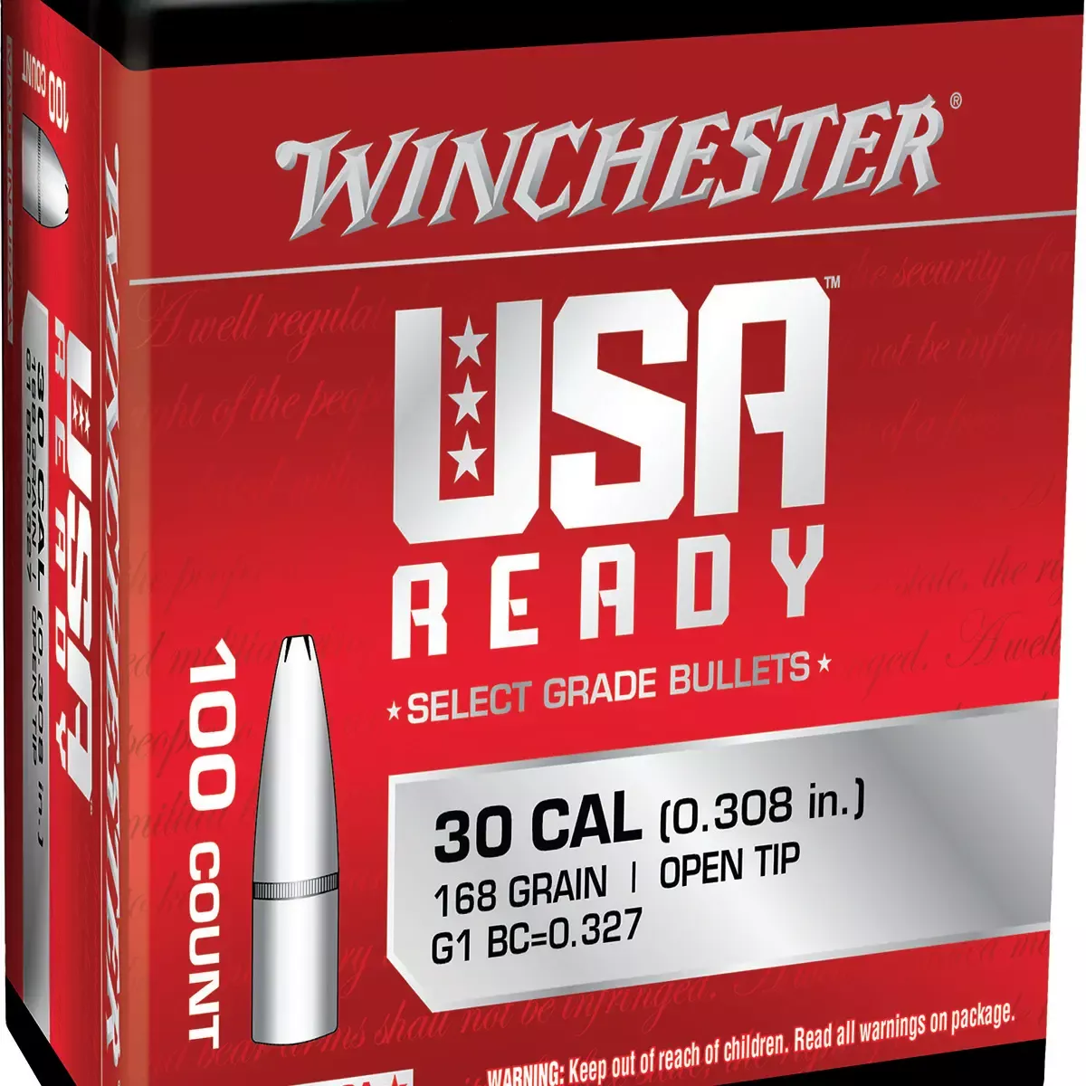 Winchester Ammo Centerfire Rifle 308 Win 168 Gr Open Tip 100/Box