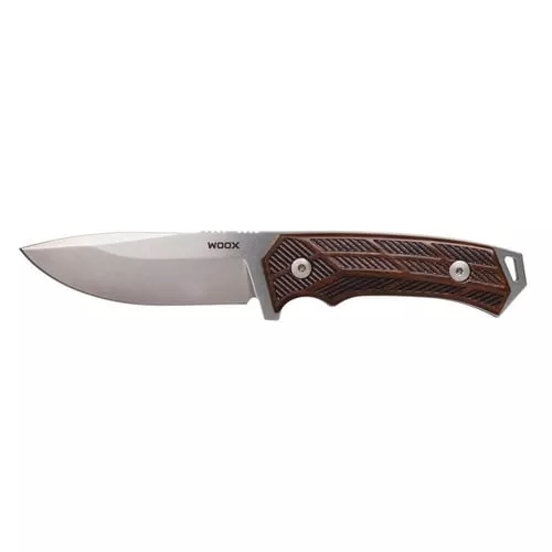 WOOX Rock62 Fixed Knife 4-1/4 Drop Point Blade Walnut Checkered