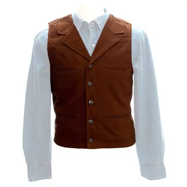 WYOMING TRADERS Men's Bronco Regular Chocolate Canvas Vest (VCC)