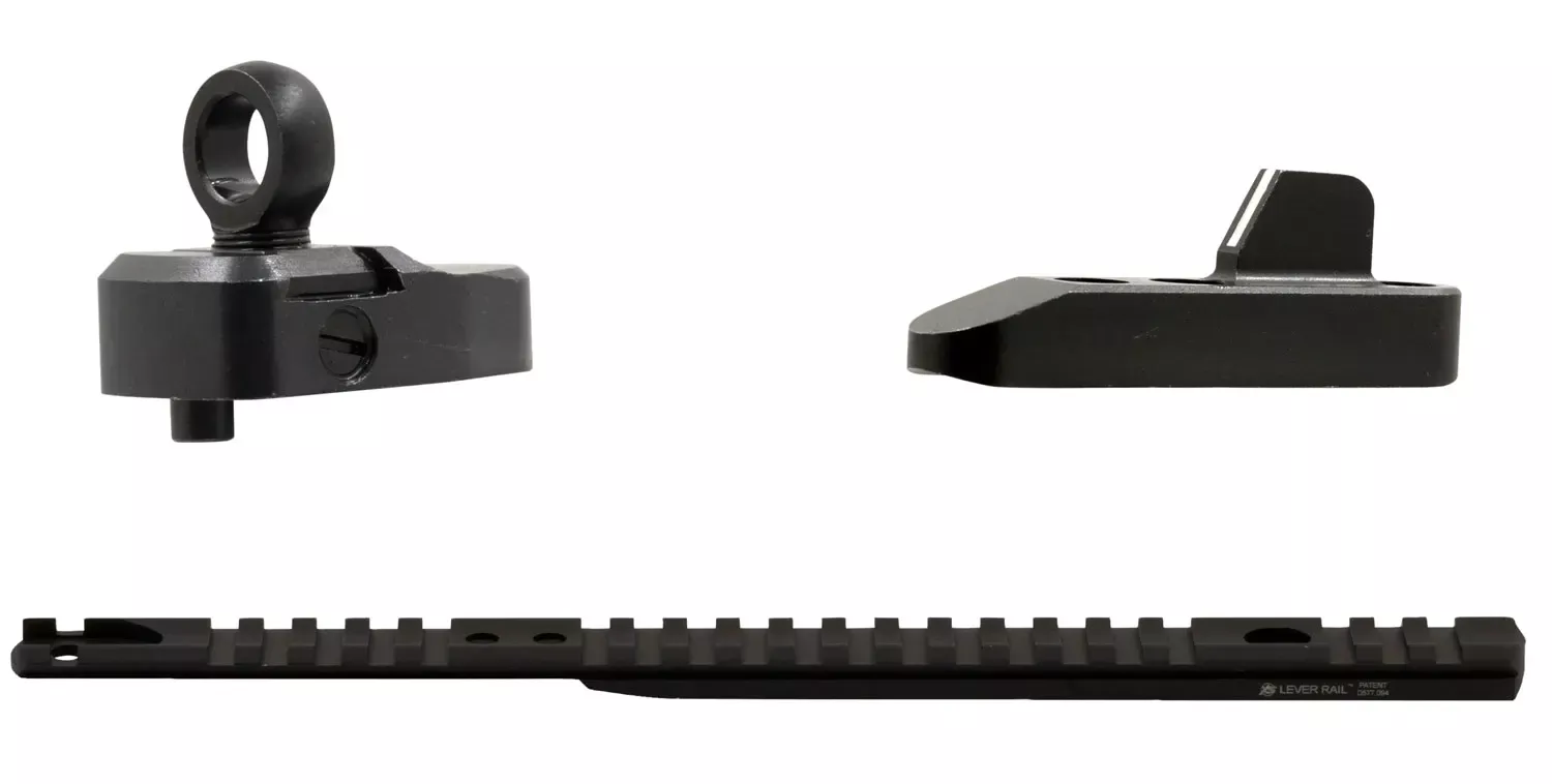XS Sights Lever Rail Ghost Ring WSAdjustable Black with White Stripe Front, Ghost Rear Black for Marlin 1895 with Round Barrel