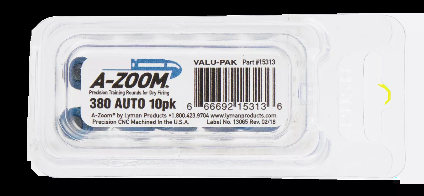 A-Zoom Blue Snap Caps Pistol Dummy Rounds 380 ACP 10 Pack